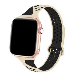 Cream Black Sport Band Compatible with Apple Watch